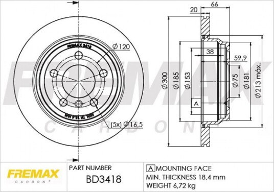 Bremseskive FREMAX BD-3418
