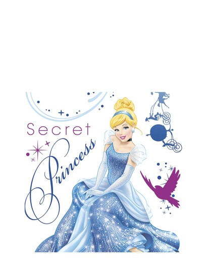 RoomMates Vegglistremerker Princess Cinderella Glamour Blue One Size