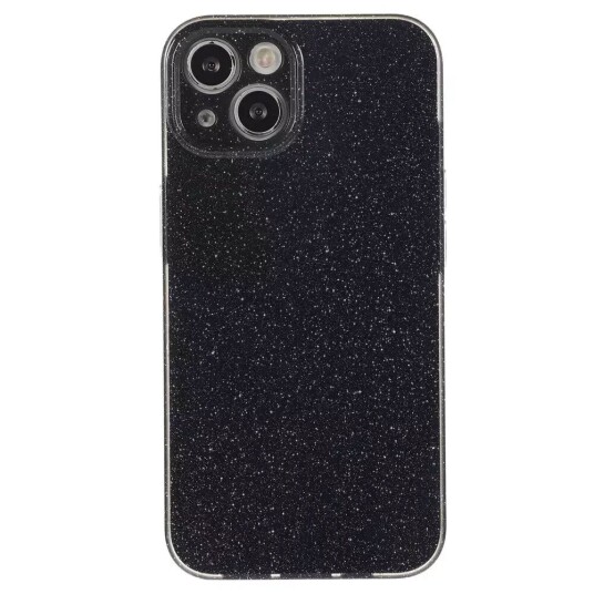 INCOVER iPhone 15 Fleksibelt Plastdeksel med Glitter - Svart