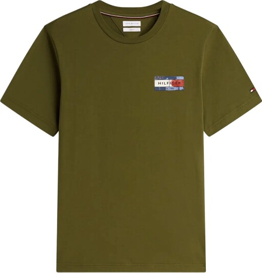 Tommy Hilfiger Brand Love Back Flag Graphic Tee Khaki green S