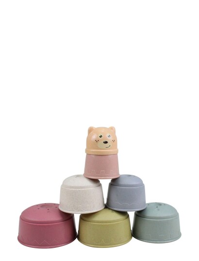 Magni Toys Wheat Straw Stacking Cups, 7 Pcs. - Multi/patterned - ONE SIZE