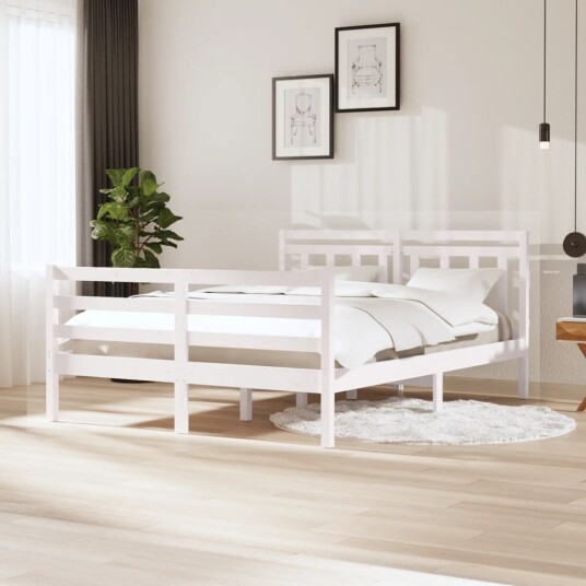  Sengeramme hvit heltre 140x200 cm