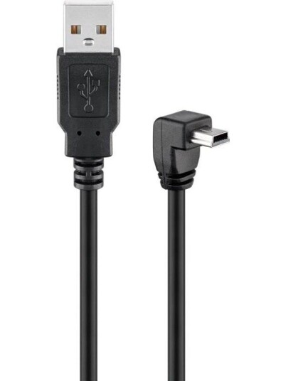 Goobay USB 2.0 Hi-Speed 1.8m Kabel med Vinklet Kontakt - Svart