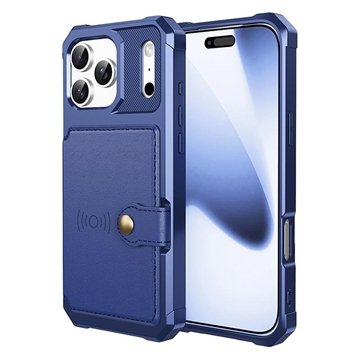 iPhone 17 Pro Max TPU deksel med kortholder   Blå