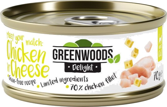 Greenwoods Våtfôr Delight Med Ost Kyllingfilet 6 X 70 G Greenwoods Våtfôr Delight Med Ost Kyllingfilet 6 X 70 G
