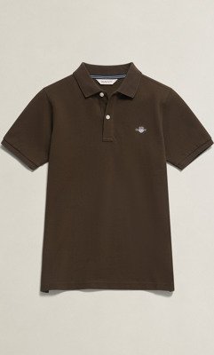 Gant Kids Shield Pique Ss Polo Shirt SHADOW BROWN 134