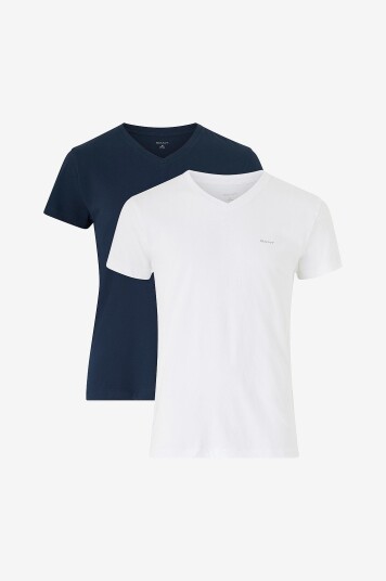 Gant - T-skjorte V-neck 2-pakning - Blå