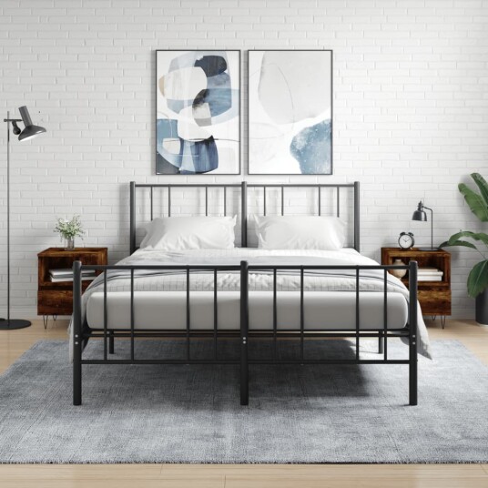 Nattbord 2 stk røkt eik 40x35x50 cm konstruert tre 8721012110144
