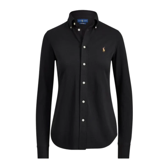 Ralph Lauren Slim Fit Knit Cotton Oxford Shirt Polo Black Ralph Lauren Slim Fit Knit Cotton Oxford Shirt Polo Black