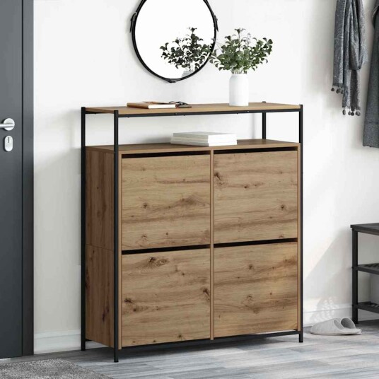 Skoskap med dør artisan eik 100 x 34 x 112 cm Konstruert tre Skoskap med dør artisan eik 100 x 34 x 112 cm Konstruert tre
