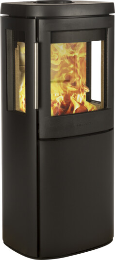 Hwam 4530c svart vedovn med sideglass og ståldør Hwam 4530c svart vedovn med sideglass og ståldør
