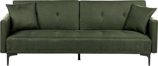 Bäddsoffa Beliani Lucan Beige svart Green\|\|Black