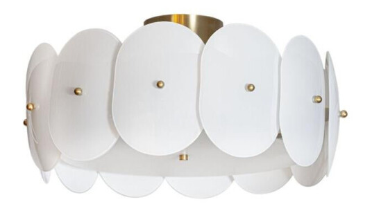 Omlott taklampe Ø53 - Messing/Hvit