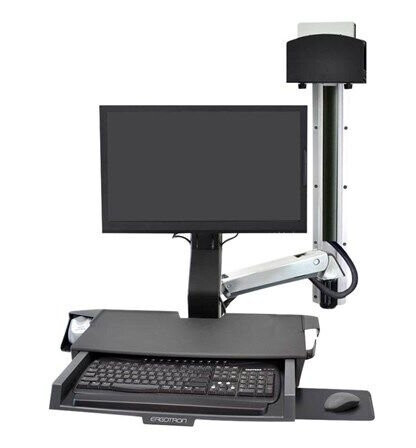Ergotron SV Combo System with Worksurface & Pan Small CPU Holder - mounting kit (Lift and Pivot)