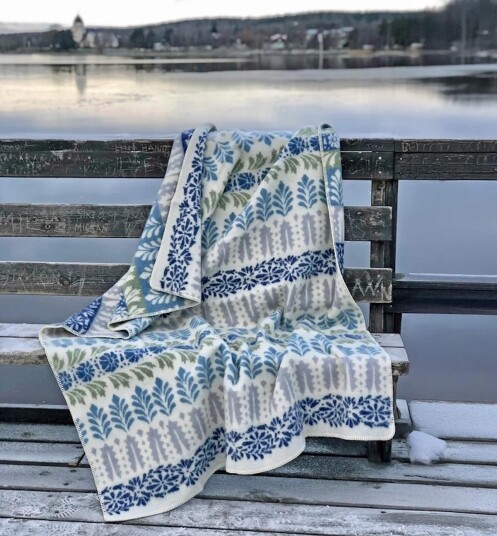Klippan Ullpledd Arvet Blå 130x180