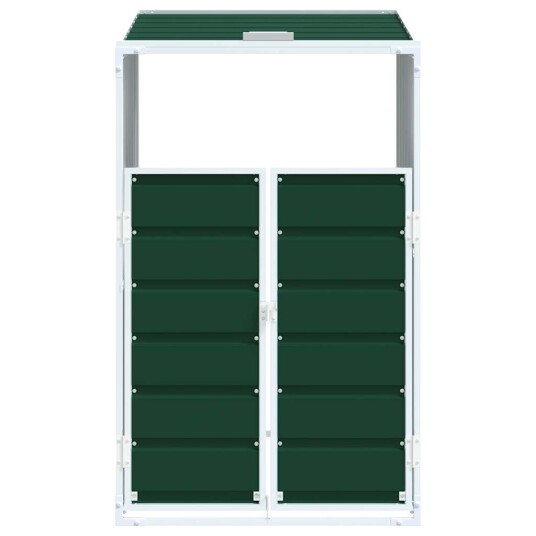 Søppeldunkskur for enkelt dunk grønn 72x81x115 cm stål