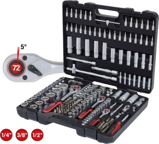 Ks Tools 179-delt Støpselsett i Kromvanadiumstål, 9 Kg, Håndverktøy Ks Tools 179-delt Støpselsett i Kromvanadiumstål, 9 Kg, Håndverktøy
