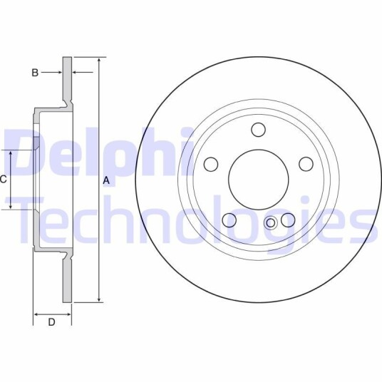 Bremseskive DELPHI BG4555C Bremseskive DELPHI BG4555C