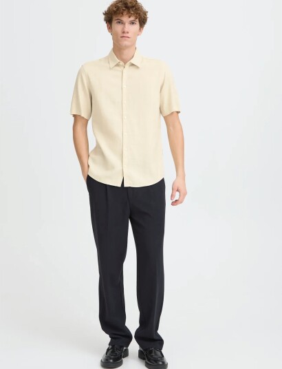 Casual Friday Cfhanes Ss Linen Mix Shirt Yellow M