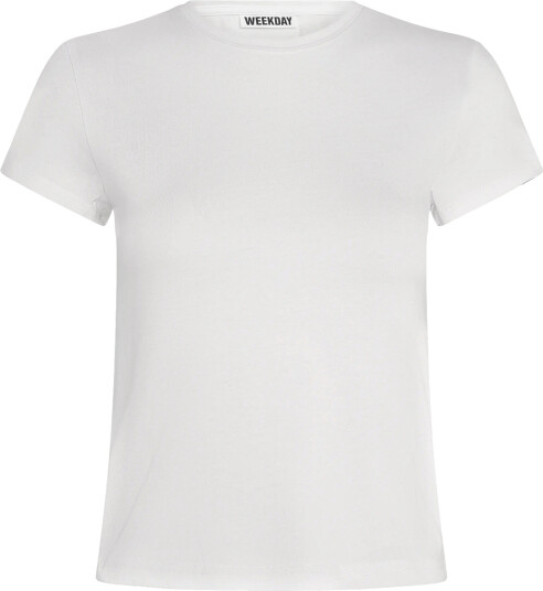 Weekday Slim Short Sleeved Cotton T Shirt White XXS