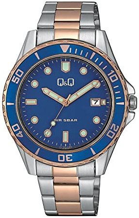 Q&Q Herreklokke A172J422Y Classic Blå/Stål Ø43 mm