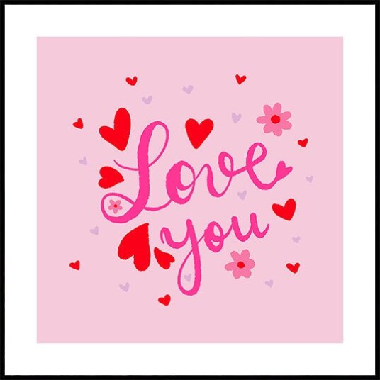Angela Minca Hearts and Love Plakat Plakat / 70x70cm 