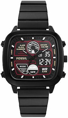 Fossil Herreklokke FS5891 Retro Sort/Stål