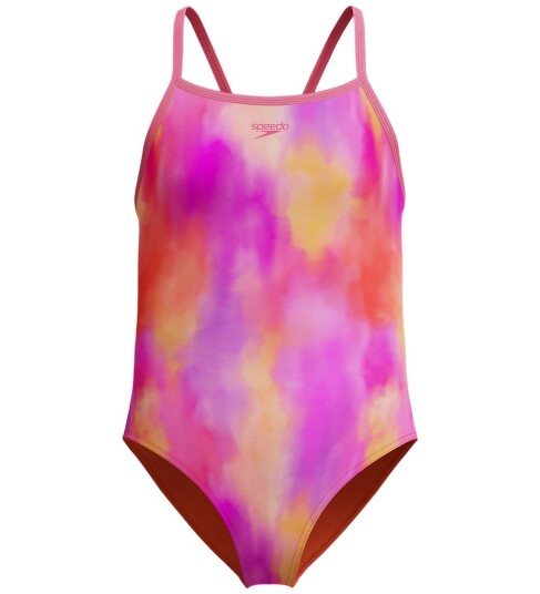 Speedo Print Thinstrap One Piece Pink 16