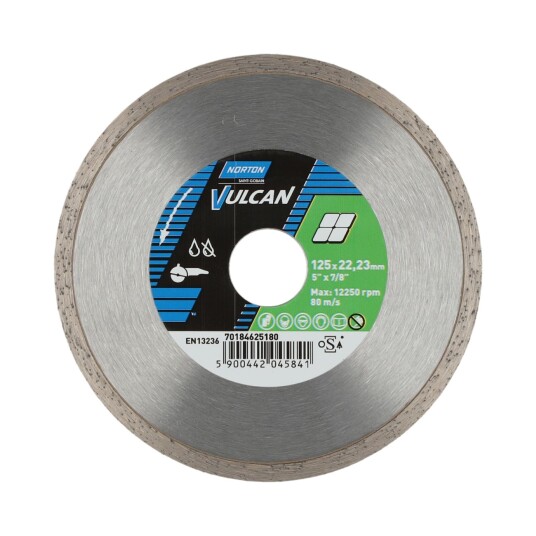 Norton Diamantkappeskive Vulcan Ceram 125x22,23x1,7mm Norton Diamantkappeskive Vulcan Ceram 125x22,23x1,7mm