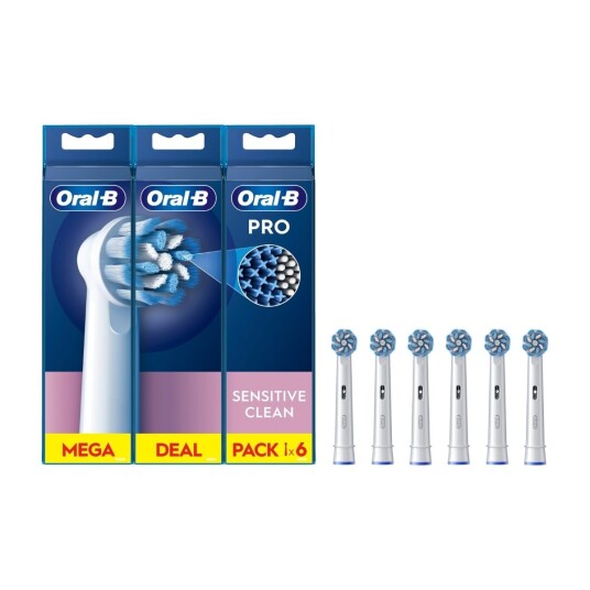 Oral B Sensitive Clean & Care børstehoder 6 stk hvit