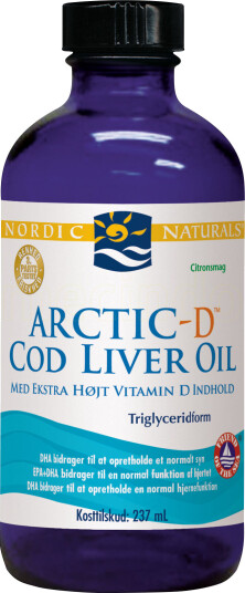 Nordic Naturals Torskelevertran + D m. sitrussmak 237 ml