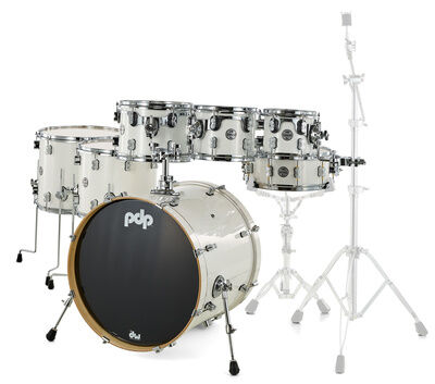 DW PDP CM7 Rock Pearlescent Hvit