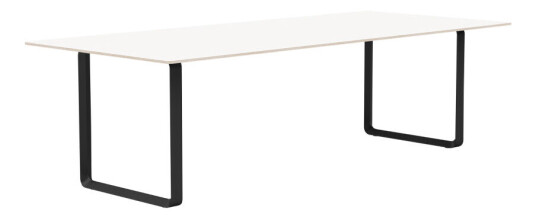 Muuto 70/70 spisebord 255 x 108 cm White laminate-Plywood-Black