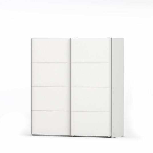 Verona skyvedørsgarderobe 2-dørs bredde 182 cm, høyde 201 cm hvit.