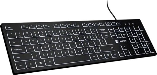 Natec HERRING GLOW keyboard slim design low profile full size QWERTY US black Input Device Tastatur Engelsk USA Svart Natec HERRING GLOW keyboard slim design low profile full size QWERTY US black Input Device Tastatur Engelsk USA Svart