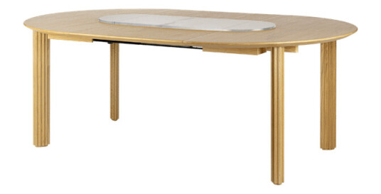 Umage Comfort Circle Ripples Spisebord med Forlengelse Eik/ Hvit/stål Umage Comfort Circle Ripples Spisebord med Forlengelse Eik/ Hvit/stål
