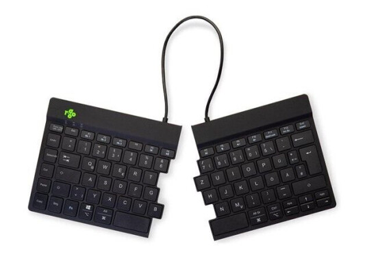 R-Go Tools R-Go Split Break - keyboard - with integrated break indicator - QWERTZ - German - black - Tastatur - Tysk - Svart R-Go Tools R-Go Split Break - keyboard - with integrated break indicator - QWERTZ - German - black - Tastatur - Tysk - Svart