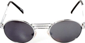Sunglasses, , (S0l) - 403 40S Matte Silver/Black Oval