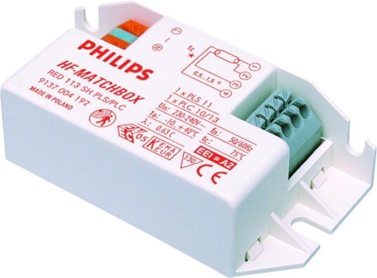 Philips HF-Matchbox Red 109 SH TL/PL-S for 1x9W Philips HF-Matchbox Red 109 SH TL/PL-S for 1x9W