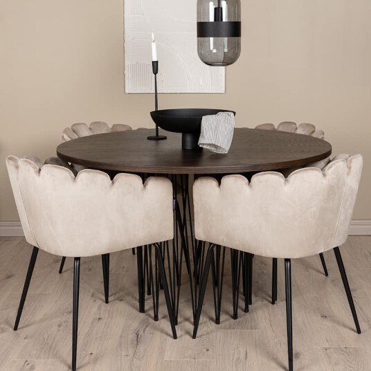 Furniture/Fashion Spisegruppe furniture/fashion Stone med 4 Limhamn Stoler Rundt GR23025