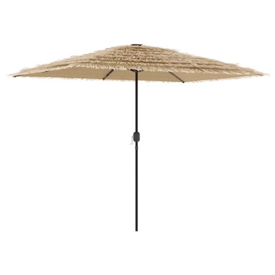 Hageparasoll med LED med stålstang brun 300x200x250 cm 4005118