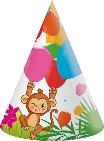 Globos Europe Partyhatter Jungeldyr 6-pakning 93784