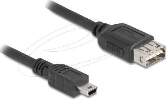 Delock Usb Kabel Mini Usb Type B Hann Til Usb Hunn Reversibel Usb 2.0 2 M Easy Usb Svart