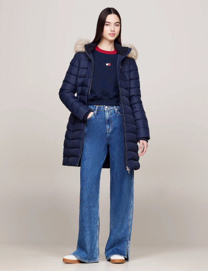 Tommy Jeans Tjw Essential Hooded Down Coat Navy XS