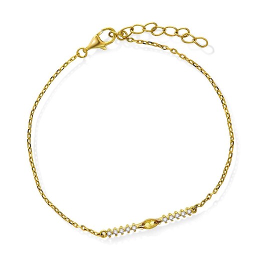 Pan Jewelry Armbånd i forgylt 925 sølv med gyllen zirkonia