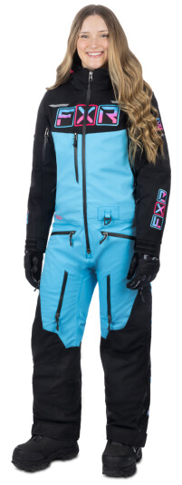 FXR Overall  Maverick Lite Dame Svart-Himmelblå-Elektrisk Rosa