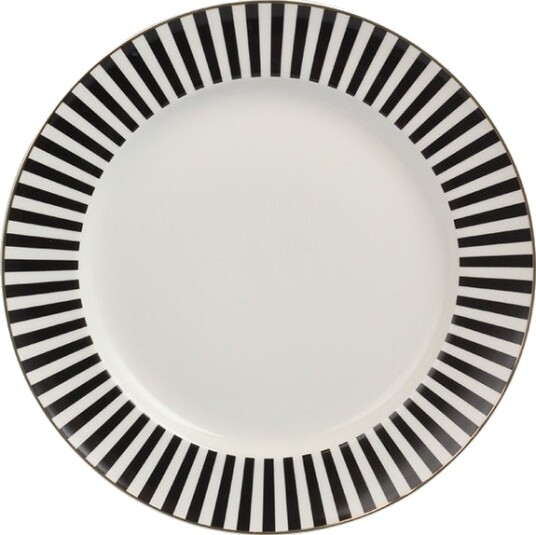 Nova Abby Tallerken 21cm Svart Stripet m/Gullkant
