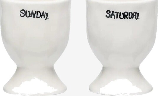 Anna + Nina Weekend Egg Cup Set Of 2 WHITE ONZE SIZE