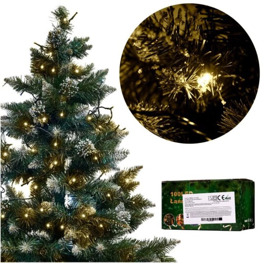 Pricenet LED lys lyskjede 10m 100LED varmhvit Pricenet LED lys lyskjede 10m 100LED varmhvit