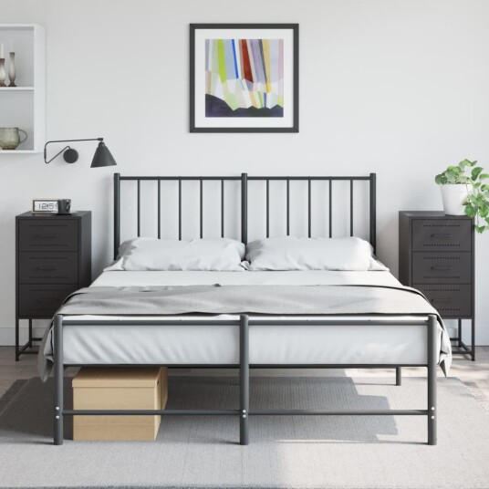  Nattbord 2 stk svart 36x39x78 cm stål 846579